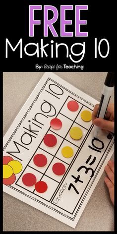 Make 10 Activities 1st Grades, Make 10 Math Games, Making Tens Activities, Combinations Of 10 Activities, Eureka Math Centers 1st Grade, Counting By Tens Kindergarten, Making 10 Kindergarten, Make 10 Activities, Addition To 10 Activities