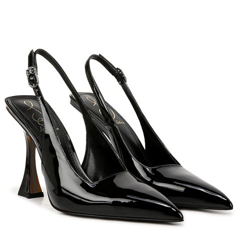 PRICES MAY VARY. Sam Edelman Odette Meet Odette - a signature pump for your wardrobe with a pointed toe and fabulous flared heel. Dress up any outfit with these gorgeous heels. Heel Height: 4.125 Inches Closure: Slingback Buckle Closed Toe Heels Outfits, Black Pointy Heels, Business Heels, Black Dress With Heels, Holiday Heels, Black Slingback Heels, Cute Pumps, Fall Heels, Retro Heels