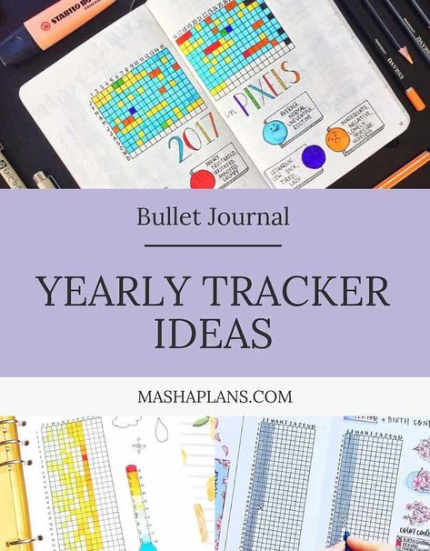 Bujo Yearly Tracker Ideas, Bujo Instagram Tracker, Tracking Journal Layout, Year Tracker Ideas, Bujo Yearly Spread Ideas 2024, Yearly Habit Tracker Bullet Journal, 365 Day Habit Tracker, Bujo Tracker Ideas Yearly, Bujo Trackers Ideas