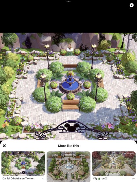 Dream Light Valley Codes, Disney Dreamlight Valley Fountain, Disney Dream Light Valley Peaceful Meadow Ideas, Dreamlight Valley Fountain Ideas, Ddlv Inspiration Theme Park, Disney Dreamlight Garden Ideas, Ddv Garden Ideas, Dreamlight Valley Donald House, Disney Dreamlight Valley Design Ideas House