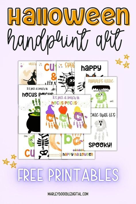 Celebrate Halloween with 12 free printable handprint art projects! These spooky and fun designs include ghosts, spiders, and more, perfect for kids, toddlers, and preschoolers. Download these printables today and make Halloween crafting easy and enjoyable! October Handprint Crafts, Easy Toddler Halloween Crafts, Halloween Handprint Art For Toddlers, Halloween Hand Craft, Easy Halloween Crafts For Toddlers, Free Halloween Games, Art Crafts For Kids, Halloween Handprint Art, Halloween Handprint Crafts