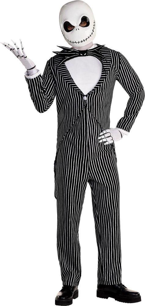 PRICES MAY VARY. Polyester Hand Wash Only This Jack Skellington Halloween Costume for Adults allows you to become the iconic protagonist from the classic Disney movie, The Nightmare Before Christmas Costume features a black and white pinstripe suit with a tailcoat jacket, pair of matching trousers, white ascot, oversized bat bowtie and molded Jack mask to complete your Pumpkin King look This officially licensed Disney costume comes in Standard Size for adults and runs true to size This is Hallow Jack Skellington Halloween Costume, Halloween House Party Decorations, Skellington Costume, Plus Size Christmas Dresses, Nightmare Before Christmas Costume, Jack Skellington Costume, House Party Decorations, Plastic Mask, Halloween House Party