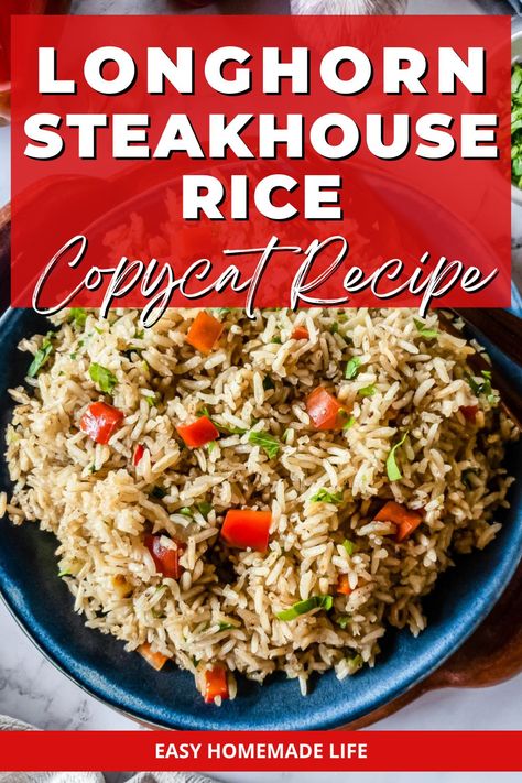 Rice A Roni Copycat Recipe, Texas Road House Rice, Longhorn Rice Pilaf Recipe, Steakhouse Rice, Gallbladder Recipes, French Rice, White Rice Dishes, Copycat Meals, Copycat Longhorn