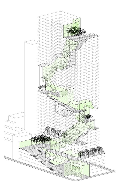 els-rev_Vertical-Landscaping Book Architecture, Architecture Villa, Vertical Landscape, Revit Architecture, Architectural Rendering, Architecture Concept Diagram, Architecture Board, Portfolio Book, Concept Diagram