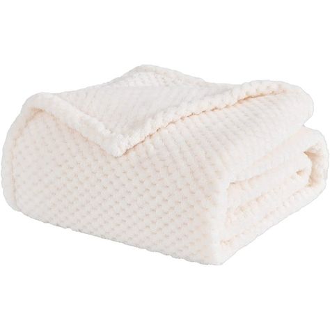 Soft Material: Package contains one size 50"x60" microfiber polyester throw blanket that is lightweight, cozy but durable and warm, perfect for cuddling, taking a nap and travelling. White Fluffy Blankets, Preppy Blanket, Coquette Blanket, Folded Blanket, Fluffy Throw Blanket, Ivory Throw Blanket, Blanket Covers, Blanket Aesthetic, White Blankets