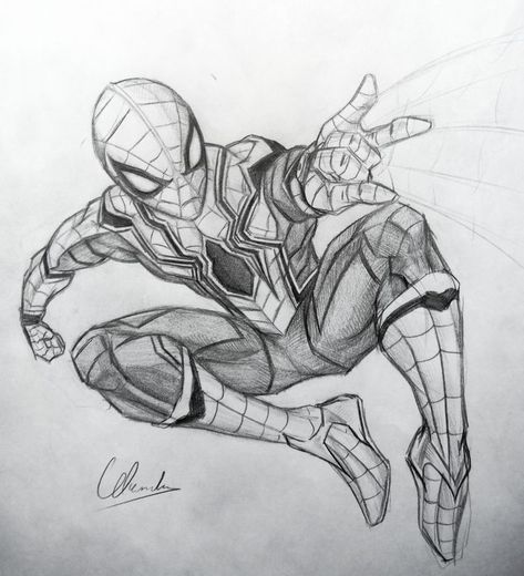 Spiderman Sketch, Batman Art Drawing, Spiderman Sketches, Marvel Art Drawings, Drawing Superheroes, Spiderman Drawing, Spiderman Art Sketch, Marvel Tattoos, Comic Book Art Style