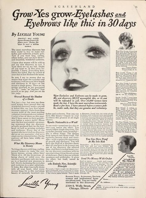 Vintage Eyebrows, Cosmetic Magazine, How To Do Brows, Brow Quotes, Full Eyebrows, Beauty Eyebrow, Big Lashes, How To Grow Eyelashes, Beauty Ad