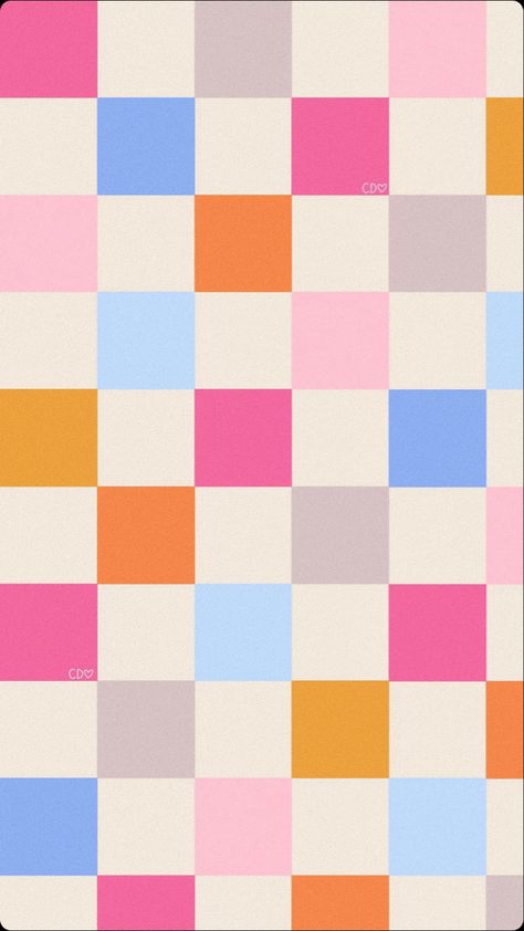 Colorful Checkered Wallpaper, Spring Aesthetic Background, Checklist Background, Barbie Color Palette, Boho Wallpaper Iphone, Callie Danielle, Funky Patterns, Patterned Wallpaper, Wallpaper Iphone Boho