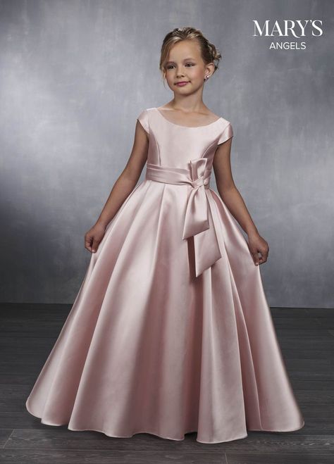 Girls Ball Gown, Satin Flower Girl Dress, Mary's Bridal, African Dresses For Kids, Girls Frock Design, Girl Dress Patterns, Kids Gown, Girls Formal Dresses, Kids Designer Dresses