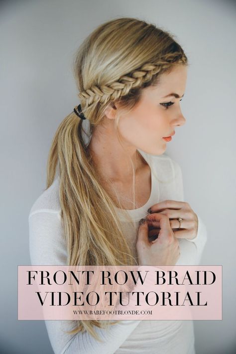 Front Row Braid, Side Plait Hairstyles, Braid Video Tutorial, Plait Hairstyles, Side Plait, Front Braid, Easy Braided Hairstyles, Front Braids, Plaits Hairstyles