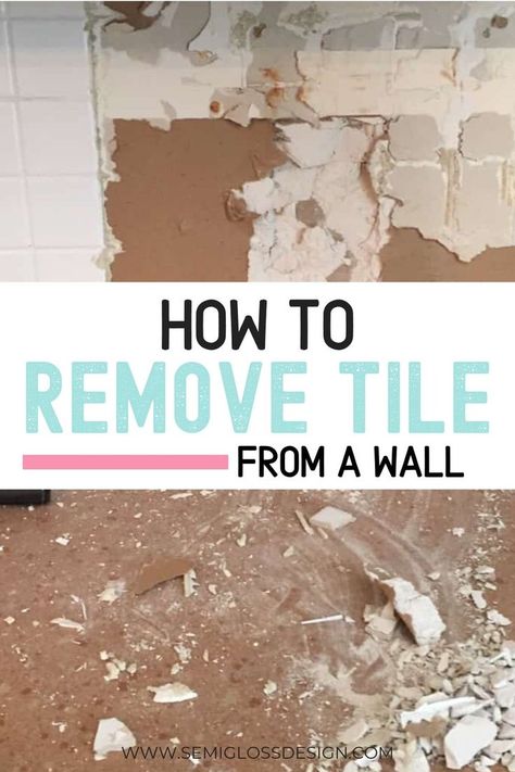 How To Remove Tile From Wall Bathroom, Removing Bathroom Wall Tile, Diy Tile Removal Bathroom, How To Take Off Bathroom Wall Tile, How To Remove Tile Backsplash From Wall, Remove Backsplash Without Damage, Bathroom Tile Removal Diy, How To Take Tiles Off Walls, Removing Tile Backsplash Kitchen