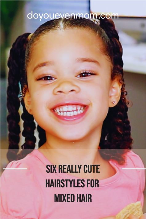 SIX easy, beginner-friendly hairstyles for curly mixed hair. These are SUPER easy toddler curly hairstyles that are my go-to if I'm not feeling very creative. These easy curly hairstyles are quick and give you some versatility to be able to style your child's mixed hair. Easy Hairstyles For Mixed Girls Hair, Hairstyles For Mixed Hair, Mixed Girls Hairstyles, Toddler Curly Hairstyles, Mixed Toddler Hairstyles, Really Cute Hairstyles, Hairstyles For Mixed Curly Hair, Race Hairstyles, Curly Mixed Hair