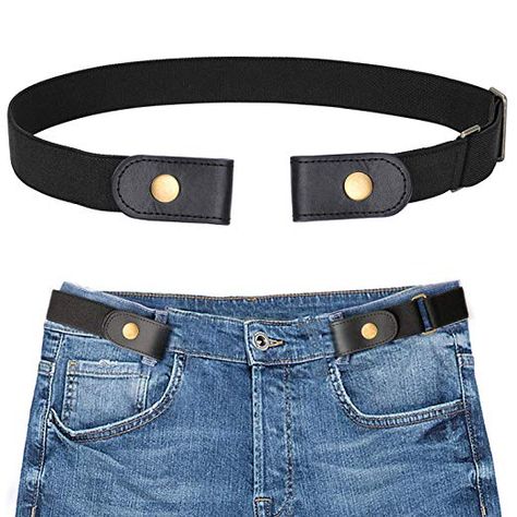 SANSTHS Buckle-Free Elastic Women Belt for Jeans Without Buckle, Comfortable Invisible Belt No Bulge No Hassle (Black, Plus Size) Diy Buckle, Belt Without Buckle, Stretch Belt, Estilo Punk, Women's Belt, Waist Belt, Belts For Women, Workout Pants, Belt Buckles