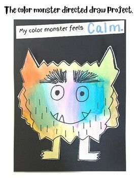 The Color Monster is a great SEL book to share with your class and discuss feeling! This project is a fun way to extend the lesson and continue the conversation about feelings. We watercolored our color monsters but you can do it in many different mediums! Color Monster Art Project, Monster Emotions Preschool, Feelings Monster Craft, Monster Writing Activity, The Color Monster Printable, Fall Crafts For Pre K, Color Monster Art, Color Monster Activities Preschool, The Color Monster Activities Preschool