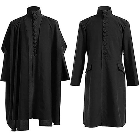 PRICES MAY VARY. 【Deluxe Professor-Snape Costume】1* Black coat+1*snape cape, a surprise magician outfit for your cosplay party 【Snape Outfit Material】This professor-snape costume for adults is made of high-quality polyester which is soft and comfortable, realistic and stretchy, specially designed for daily wear 【Features】Professor-snape costume all details perfectly restore the character's image, its cloth-covered buttons and stand-up collar and tapered sleeves lend an air of mystery to the wear Magician Suit, Snape Outfit, Snape Costume, Magician Costume, Wizard Costume, Teacher Costumes, Professor Snape, Outfit Halloween, Hogwarts School