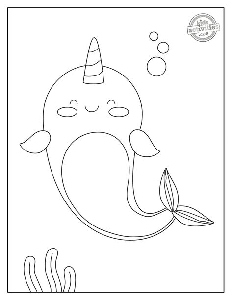 Narwhal Art Preschool, Narwal Crafts Preschool, Narwhal Coloring Page, Narwhal Craft Preschool, Narwhal Craft, Narwhal Pictures, Narwhal Illustration, Narwhal Drawing, Whale Coloring Pages