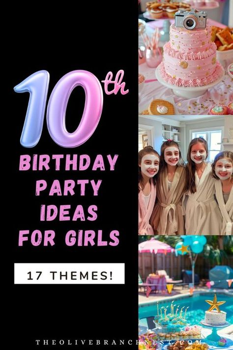 Tenth Bday Party Ideas, Double Digit Birthday Theme, Rockstar Princess Birthday Theme, 10 Themed Birthday Party, 10 Year Bday Party Ideas, Girls 10th Birthday Party Ideas Themes, 10 Th Birthday Decoration For Girl, 10 Year Birthday Ideas, 10 Girl Birthday Party Ideas