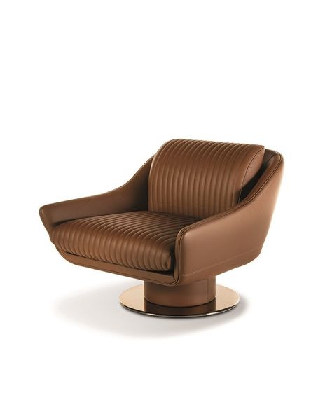 Modern armchair in wood and polyurethane Sol - Longhi.it Wood Cover, Lounge Armchair, Chair Side Table, Elegant Furniture, Continuous Line, Modern Armchair, Chair Bed, Chairs Armchairs, Furniture Fabric