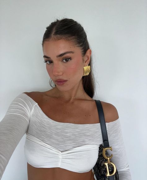 @dekota_thompson looking angelic in our Paloma earring. Limited stock available ~ get in quick! Back Selfie, Slick Back Hair, Slick Back, Party Fits, Slicked Back Hair, Student Fashion, Everyday Makeup, Selfie Poses, Limited Stock