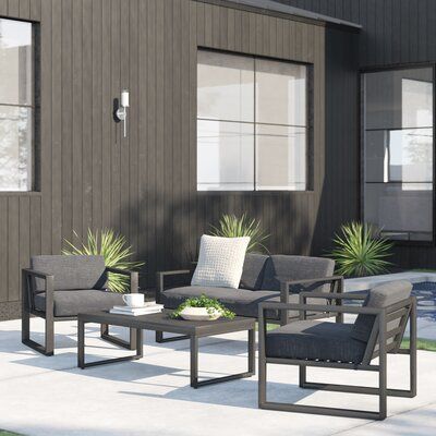 Contemporary Outdoor Furniture, Sofa Seating, Rattan Sofa, Deck Furniture, Three Friends, Aluminum Table, Sofa Seats, Conversation Set Patio, Patio Set