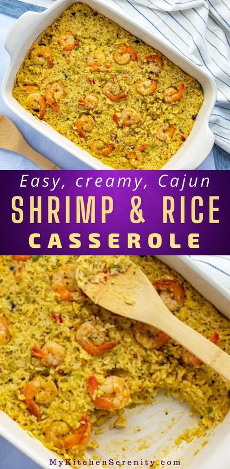 Cajun Shrimp And Rice Recipes Easy, Dump And Bake Shrimp And Rice Casserole, Cajun Shrimp Casserole, Cheesy Shrimp And Rice, Cream Of Shrimp Soup Recipes Campbells, Baked Shrimp And Rice Recipes, Shrimp And Rice Casserole Recipes, Shrimp And White Rice Recipes, Seafood Rice With Crab And Shrimp