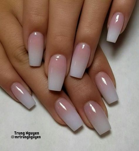 Gelový Lak, Coffin Nails Ombre, Unghie Sfumate, French Ombre, Nails Classy, Nails Pretty, Simple Acrylic, Ombre Nail, Ombre Acrylic Nails