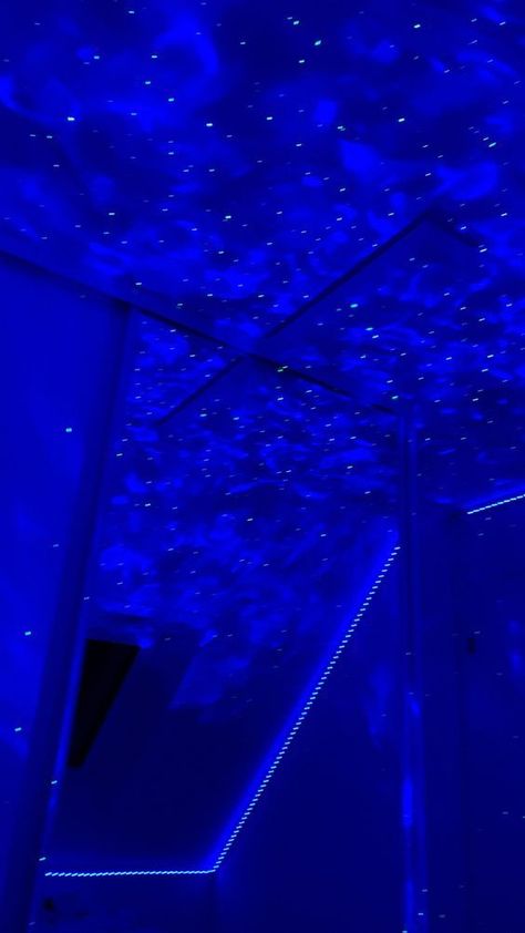 galaxy
sky
aesthetic
blue
led lights Dark Blue Rooms, Galaxy Room, Bedroom Ideas For Small Rooms Cozy, Neon Bedroom, Led Bleu, Bed With Led Lights, Dark Blue Wallpaper, Galaxy Lights, Star Night Light