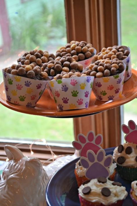 Puppy dog themed birthday cupcakes http://www.thedomesticgeekblog.com/2014/07/puppy-dog-themed-birthday-party.html Dog Themed Desserts, Vet Birthday Party, Dog Themed Cupcakes, Puppy Dog Themed Birthday Party, Vet Party, Dog Themed Birthday, Pet Adoption Party, Lila Party, Dog Themed Birthday Party