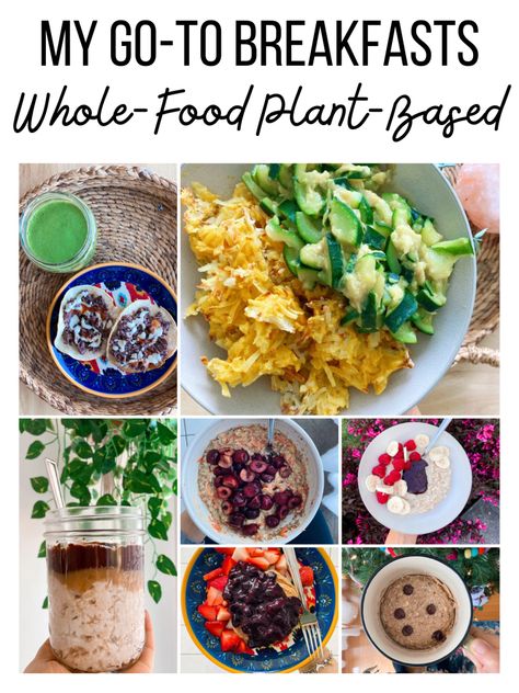 Simple Plant Based Breakfast, Paleo Plant Based Recipes, Whole Food Plantbased Breakfast Recipes, Plant Based Bowls Easy, Whole Food Plant Based Smoothies, Wfpb Breakfast Ideas, Plant Based Plate, Going Plant Based, Whole Food Plant Based Diet Recipes