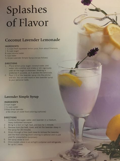 Lavender Coconut Lemonade, Homemade Lavender Lemonade, Coconut Lavender Margarita, How To Make Lavender Lemonade, Lavender Drinks Non Alcoholic, Lavender Drinks Alcoholic, Lavender Mocktail Recipe, Coconut Limonade, Lavender Drinks