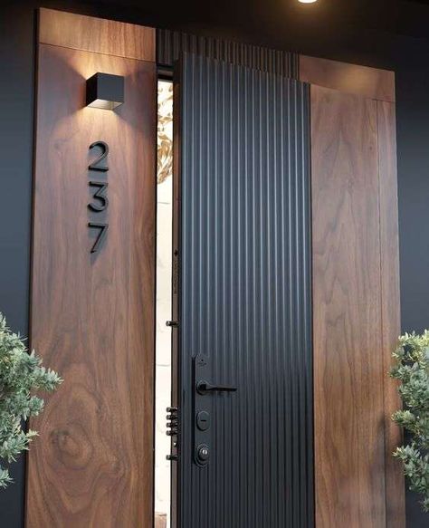 50 Wooden Main Door Design Ideas 2 50 Wooden Main Door Design Ideas Fasad Design, House Main Door, Modern Entrance Door, House Main Door Design, Pelan Rumah, Main Entrance Door Design, Wooden Main Door, Wooden Main Door Design, Home Door Design