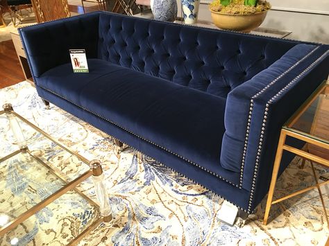 Royal Blue Velvet Sofa, Royal Blue Sofa, Safavieh Rugs, Velvet Sofa Living Room, Luxury Stuff, Royal Room, Glam Living Room Decor, Blue Velvet Sofa, Sofa Velvet