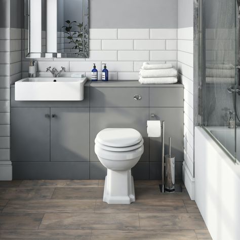 Toilet and Sink Units | Combination Units | VictoriaPlum.com Integrated Toilet And Sink, Toilet Basin Combination, Combination Unit Bathroom, Toilet And Basin Vanity Unit, Basin And Toilet Unit, Built In Toilet And Sink, Combined Toilet And Sink Unit, Grey Ensuite Bathroom Ideas, Sink And Toilet Unit