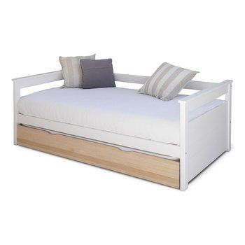 Tiroir pour bz 140cm, décor hêtre Couleur bois clair hêtre La Redoute Interieurs | La Redoute Retail Lighting, Daybed With Trundle, Guest Bed, Bed Base, Banquette, Daybed, White Wood, Outdoor Sofa, Bedroom Furniture