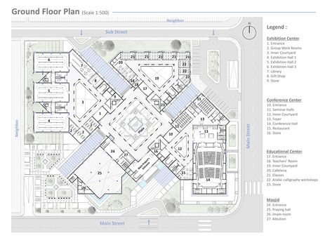 Erth Culture Center (Graduation Project) :: Behance Cultural Centre Architecture Plan, Cultural Centre Design, Cultural Center Plan Architecture, Outdoor Exhibition Design Architecture, Student Activity Center Architecture, Cultural Centre Plan, Cultural Center Floor Plan, Educational Center Design, Cultural Centre Architecture Concept