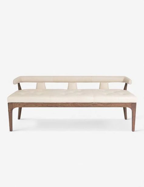 Shop Wood + Upholstered Benches Upholstered Bench Seat, Bench With Back, Tufted Leather, Leather Bench, Living Room Bench, Bench Designs, Room Stuff, Lulu And Georgia, Bedroom Bench