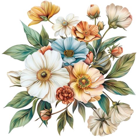 🌿🎨 Add a touch of rustic elegance to your projects with Cottagecore Floral Bouquet Clipart! These enchanting designs are perfect for creating dreamy, nostalgic art. Check out the full collection now! #CottagecoreArt #FloralBouquet #WhimsicalDesigns #CraftingIdeas https://hellobrazen.com/cottagecore-floral-bouquet-clipart/ Floral Illustration Vintage, Bouquet Clipart, Cottage Core Art, Flower Clip Art, Botanical Flower Art, Nostalgic Art, Peacock Art, Clipart Free, Hand Drawn Flowers