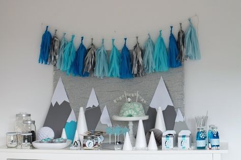 Arctic Penguin themed birthday party with so many fabulous ideas via Kara's Party Ideas via kara's party ideas! full of decorating ideas, dessert, cake, cupcakes, favors and more! KarasPartyIdeas.com #penguin #penguinparty #igloocake #winterparty #partyplanning #partyideas (3) Penguin Themed Birthday Party, Arctic Decorations, Penguin Birthday Party, Penguin Baby Showers, Snow Party, Penguin Birthday, Penguin Party, Party Themes For Boys, Decor Cake