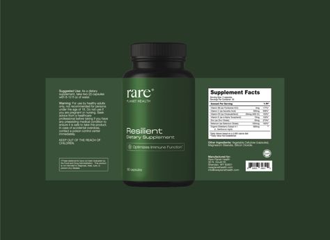 Supplement Bottle Label Design, Dietary Supplements Packaging, Green Graphic Design, Health Products Packaging, Health Branding, Supplement Bottles, Vitamin Brands, Medical Packaging, Supplements Packaging