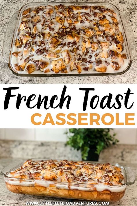 French Toast Casserole Using Cinnamon Rolls, Breakfast Casserole Sweet Easy, Pillsbury French Toast Bake, Easy Breakfast Cinnamon Roll Casserole, Breakfast Casserole Dessert, Breakfast With Canned Cinnamon Rolls, Honey Bun Breakfast Casserole, Breakfast Recipes Group, Breakfast Casserole With Cinnamon Rolls And Eggs