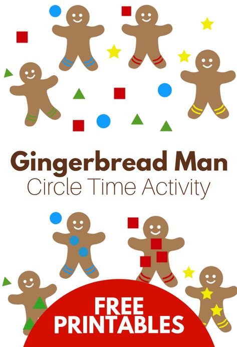 Explore shapes with this gingerbread man activity for preschool. Get into the holiday spirit with this fun shape matching activity. Gingerbread Man Activity, Gingerbread Man Preschool, Gingerbread Unit, Gingerbread Man Activities, Gingerbread Activities, Gingerbread Baby, Christmas Lesson, December Activities, Circle Time Activities