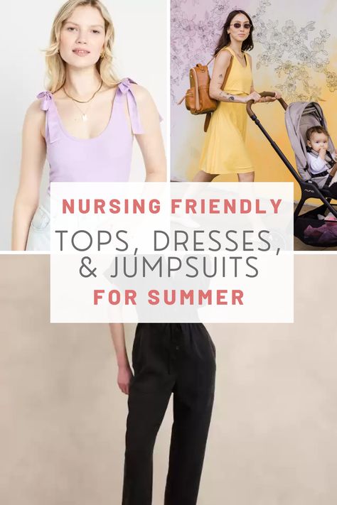 Summer's here and it's time to upgrade your wardrobe with chic nursing-friendly tops, dresses, and jumpsuits. From breezy fabrics to easy access designs, we've got you covered. Check out our top picks that will keep you cool, comfortable, and effortlessly stylish while nursing your little one. Because you deserve to look fab while being the amazing mom you are! 🌟 #MomLife #NursingFashion #SummerStyle #MillennialMoms Summer Nursing Outfits, Nursing Friendly Outfits Summer, Nursing Clothes Breastfeeding, Nursing Friendly Clothes, Postpartum Style, Nursing Outfit, Nursing Friendly Outfits, Feeding Dresses, Breastfeeding Friendly Dresses