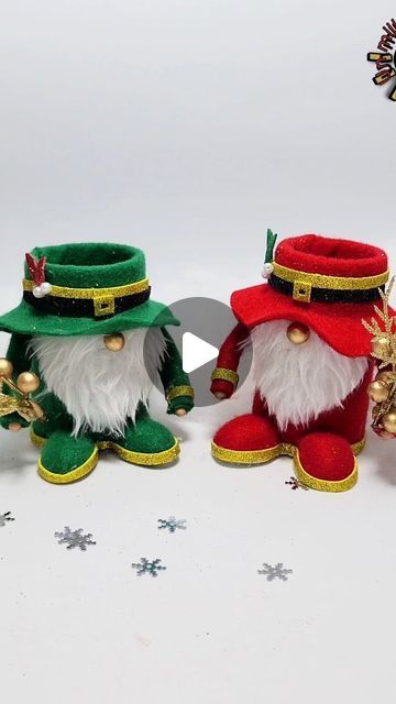 Christmas Cans Crafts, Santa Claus Crafts Diy, Ideas Para Navidad Manualidades Faciles, Ideas Para Decorar Navidad, Ideas Para Decorar En Navidad, Ideas Para Navidad, Ideas Navideñas, Craft Christmas, Gnomes Crafts