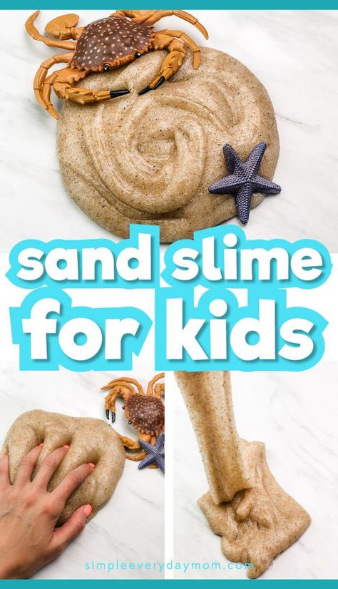 How To Make Sand, Slime Without Borax, Sand Slime, Slime Video, Fun Indoor Activities, Slime For Kids, Rainy Day Fun, Activities For Boys, Stem Steam