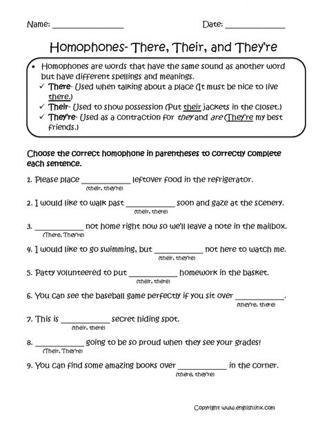 Homophones Worksheets Grade 6 Fifth Grade English Worksheets, Sentence Correction Worksheets, Homophones Worksheets, 6th Grade English, 6th Grade Worksheets, 5th Grade Worksheets, Language Arts Worksheets, Spelling Worksheets, Grade Spelling