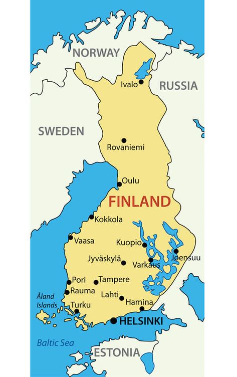 Map of Finland Diwali Facts, Finland Facts, Finland Map, English Royal Family, National Animal, Scandinavian Countries, Nordic Countries, Facts For Kids, Country Maps