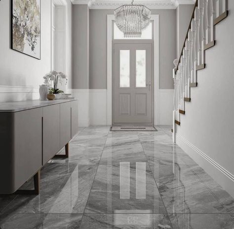 Hall Tiles, Entrance Hall Decor, Hall Flooring, Tiled Hallway, Colour Hallway, Narrow Hallway Decorating, Hallway Flooring, Desain Furnitur Modern, Hallway Designs