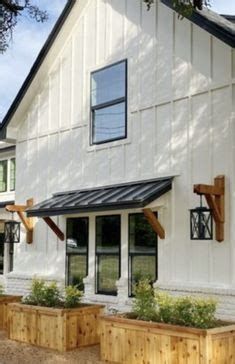 Exterior Window Overhang, Metal Awnings Over Doors Front Door, Modern Farmhouse Awning, Entry Door Awning, Exterior Window Awnings Modern Farmhouse, Farmhouse Awnings Over Doors, Cedar Awning Over Door, Farmhouse Window Awning, Black Metal Awnings On House