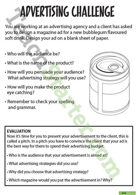 I like this activity because it makes students think about what they need to do to make a successful advertisement. Business Education Classroom, Relief Teaching Ideas, Relief Teacher, Persuasive Text, Persuasive Techniques, Advertising Techniques, Teaching Business, Persuasive Essays, Media Literacy