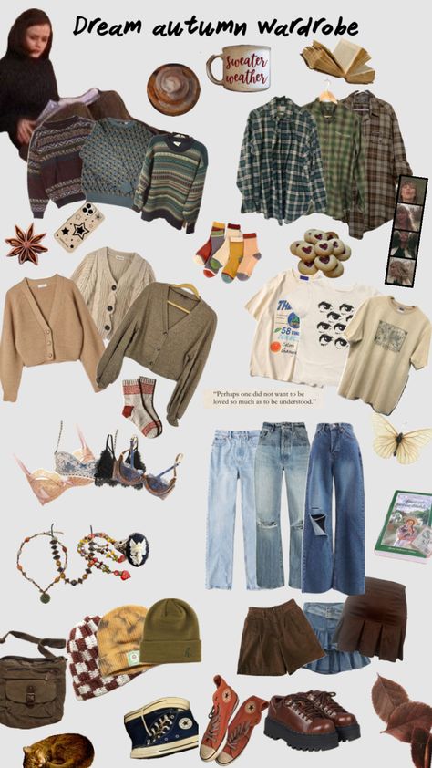 #outfitinspo #vibes #autumn #warmtones #vintage #books #outfit #fall Granola Outfits, Fall Capsule Wardrobe, Chill Outfits, Outfit Fall, Friend Outfits, Indie Outfits, Clothing Hacks, College Outfits, Retro Outfits